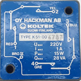 Oy Hackman AB Koltek K51-004787 Switch Module 220V 1A 15W 28 VA