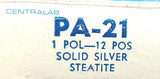 Centralab PA-21 Solid Silver Steatite Section 1 Pole 12 Position