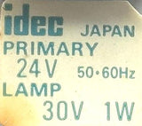 Idec ALFW23320G Momentary Pushbutton Metal Round Green 24V V30 Lamp 1W 50-60Hz