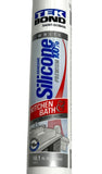 Tek Bond White 100% Premium Silicone Caulk Kitchen & Bath 10.1 OZ (12 Pack)