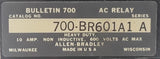 Allen Bradley 700-BR601A1 AC Relay 76A86 120V Coil 600V 10 Amp