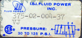 I.S.I. Fluid Power 375-02-004-37 Solenoid Valve 30-125PSI W/ 26E01016 Coil 120V