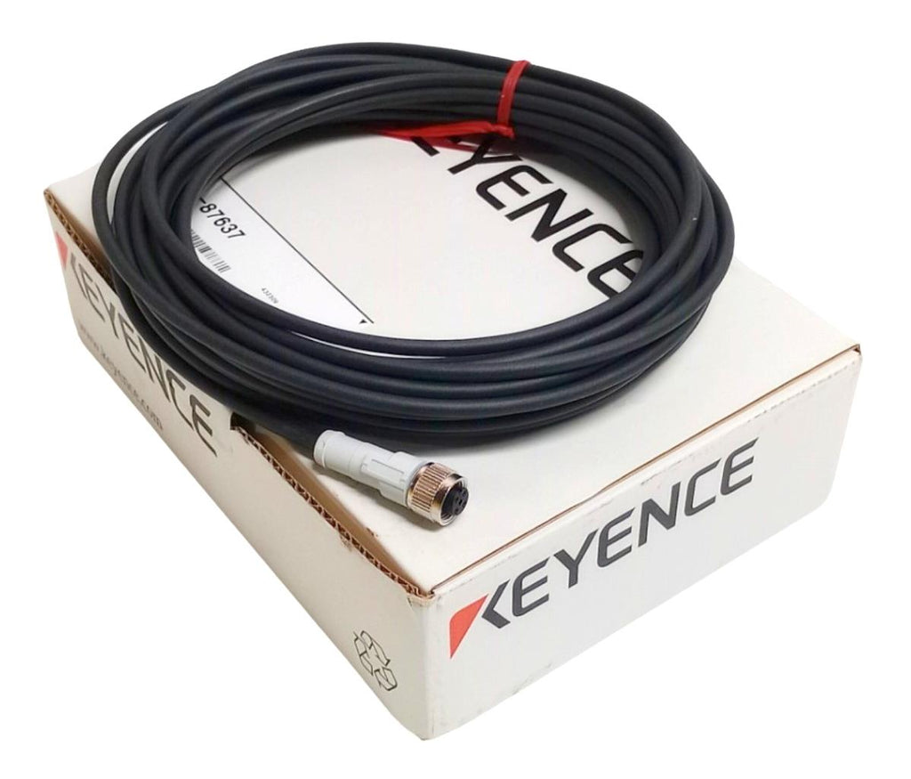 Keyence OP-87637 Straight Connector Cable M12 4-Pin Oil-Resistant 10m