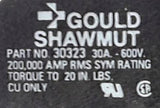 Shawmut 30323 Fuse Block Midget 600VAC 30A 3-Pole