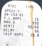 Airpax UPG11-1-66-153-01 2-Pole Circuit Breaker 15A 250V 50/60HZ