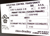 Allen-Bradley 1497-G-BASX-3-N Industrial Control Transformer 0.500KVA 240/480V