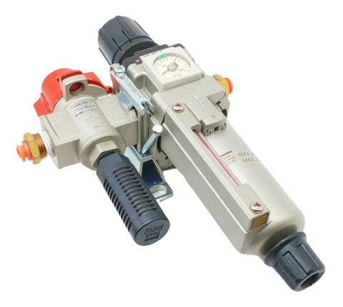 SMC AW30-N03E-8Z Filter Regulator W/ VHS30-N03-Z Pressure Relief Valve