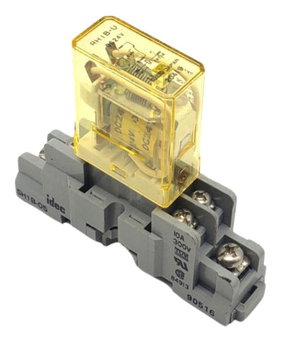 Idec SH1B-05 Contact Block With Idec RH1B-U-DC24V Compact Power Relay