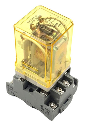 Idec RR3PA-UAC120V Power Relay With Contact Block SR3P-05 120VAC 10A 3PDT