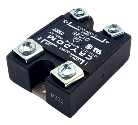 Crydom D1225 Solid-State Relay Input 3-32V Output 120V~ 25A 4 Connection points