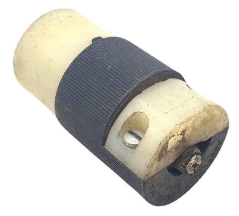 Hubbell HBL4729C Locking Plug 15 Amp 125V Female Connection Black and White