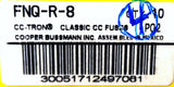 Lot of 4 Buss FNQ-R-8 CC-Tron Time Delay Fuse 8A 600V Class CC Current Limiting