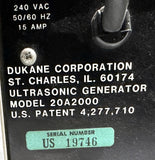 Dukane 20A2000 Ultra 2000 Auto-Trac Ultrasonic Generator w/ 43A175 Timer Module