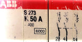 ABB S273-K50A Circuit Breaker 3-Pole 277/480VAC