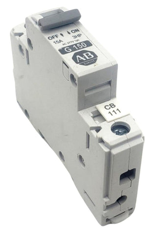 Allen Bradley 1492-CB1G150 Circuit Breaker 15A 3HP Ser C AC 277V 1ph