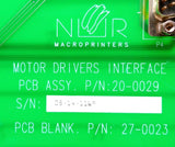 HP / NUR Macroprinters 20-0029 Motor Drivers Interface Board For Tempo Printers