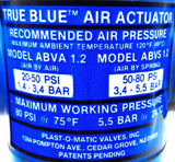 Plast-O-Matic ABVA 1.2 True Blue Pneumatic Actuator 20-50PSI W/ 1/2" Ball Valve