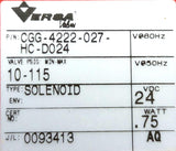 Versa CGG-4222-027-HC-D024 Solenoid Valve 1/8"NPT 24VDC 0.75W 10-115PSI