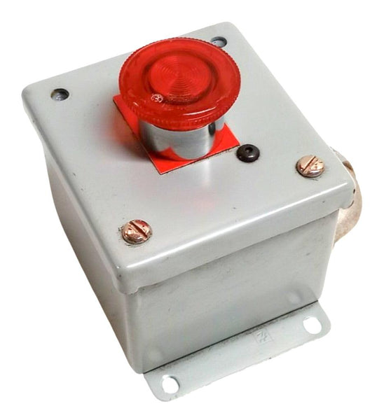 Push Box Motor Hoffman E-1PBG Push Button Enclosure Box W/ Emergency Stop Push Button