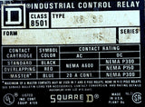Square D 8501X080 Industrial Control Relay AC/DC Series A