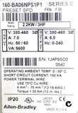 Allen-Bradley 160-BA06NPS1P1 Ser. C 160 SSC Variable Speed Drive 380-460V 6A
