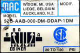 MAC 92B-AAB-000-DM-DDAP-1DM Solenoid Valve With MAC M92008-02
