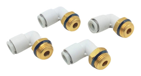 Lot of 4 SMC KQ2L08-U03 Male Elbow Unifit One Touch Fitting 3/8"NPT