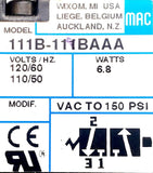 Mac 111B-111BAAA Solenoid Valve 6.8W 150 PSI
