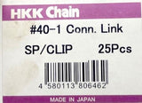 HKK Chain #40-1 Conn. Link SP/Clip 25PCS
