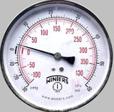 Winters -30/60PSI Pressure Gauge (-100/400kPa) 1/4" NPT Bronze Tube Brass Socket
