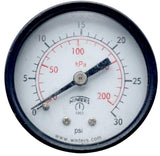 Winters 0-30PSI Pressure Gauge (0-200kPa) 1/4" NPT Bronze Tube Brass Socket