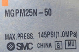 SMC MGPM25N-50-RN Pneumatic Compact Guide Cylinder Max Pressure 145PSI
