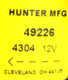 Hunter 49226 DCM Blower Motor 12V D-001-605