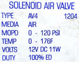 Tectran 80-1000 Solenoid Valve Bracket Mounted 12v Normally Closed
