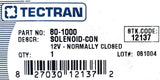 Tectran 80-1000 Solenoid Valve Bracket Mounted 12v Normally Closed