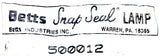 Betts 500012 Snap Seal Lamp Red
