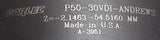 Parlec P50-30VDI-ANDREWS Tap Adapter A-3951 Z=-2.1463" -54.5160mm  68°F (20°C)