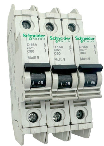 Schneider Electric C60 Circuit Breaker 240V D 15A (Lot Of 3)