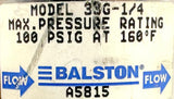 Balston 33G-1/4 Filtration System