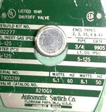 ASCO Red-Hat 8210G9 Solenoid Valve 5-125PSI (Water/Gas) 50/60HZ 6.1/8.1W