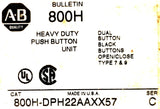 Allen-Bradley 800H-DPH22AAXX57 Push Button Dual Open-Close Black Type 7&9 Ser C