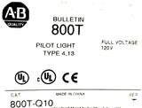 Allen-Bradley 800T-Q10 Pilot Light Type 4 & 13 120V Ser T AC-DC (Lot of 2)