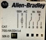 Allen-Bradley 700-HA32A1-4 Relay 10 Amp 120VAC 50-60Hz Ser D 2 C-O (DPDT)
