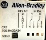 Allen-Bradley 700-HA32A24 Relay 10 Amp 24VAC 50-60Hz Ser D 2 C-O (DPDT)