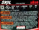 Skil 1810 Rotary Tool 7P37 2-610-915-609 Collet Capacty 1/4" 9A 120V 60Hz