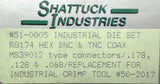 Shattuck Industries 50-2017 Industrial Crimp Tool Replacement Die