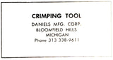 Daniels M22520/1-01 Hand Crimping Tool With Box Ser B With M22520/1-08