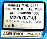 Daniels M22520/1-01 Hand Crimping Tool With Box Ser B With M22520/1-08