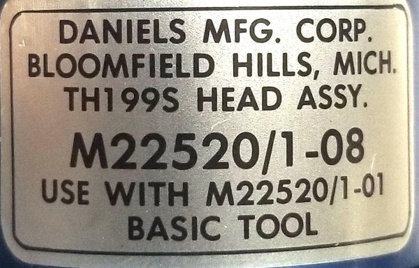 Daniels M22520/1-01 Hand Crimping Tool With Box Ser B With M22520/1-08