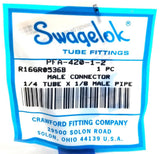 Swagelok PFA-420-1-2 Male Connector R16GR0536B 1/4"x1/8" Tube-Male Pipe